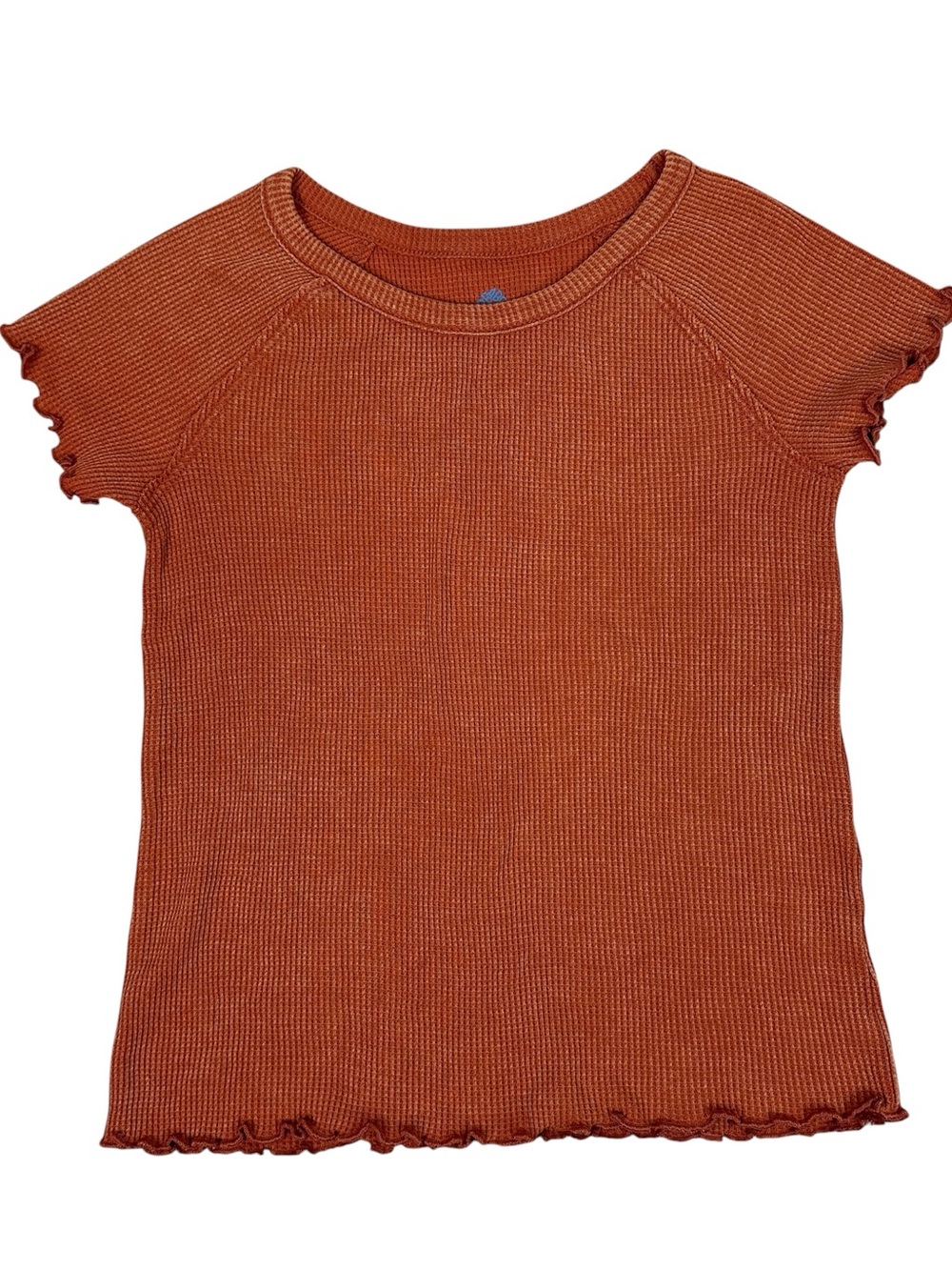 Thereabouts Girls Ribbed Short Sleeve Tee in Rust